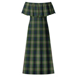 Clan Todd Tartan Off Shoulder Long Dress VL1137