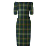 Clan Todd Tartan Off Shoulder Lady Dress VD132