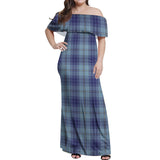 Clan Traynor Tartan Off Shoulder Long Dress VL1138