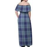 Clan Traynor Tartan Off Shoulder Long Dress VL1138