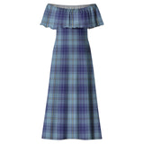 Clan Traynor Tartan Off Shoulder Long Dress VL1138