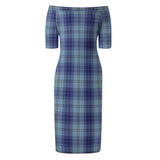 Clan Traynor Tartan Off Shoulder Lady Dress VD131