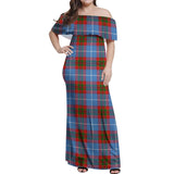 Clan Trotter Tartan Off Shoulder Long Dress VL1139