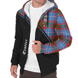 Clan Trotter Crest Tartan Sherpa Hoodie Curve Style CE55