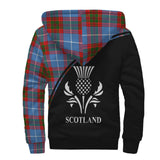 Clan Trotter Crest Tartan Sherpa Hoodie Curve Style CE55