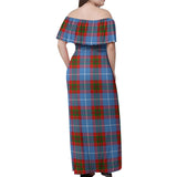 Clan Trotter Tartan Off Shoulder Long Dress VL1139