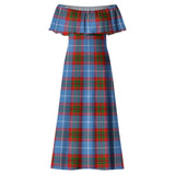 Clan Trotter Tartan Off Shoulder Long Dress VL1139