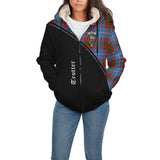 Clan Trotter Crest Tartan Sherpa Hoodie Curve Style CE55