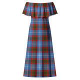 Clan Trotter Tartan Off Shoulder Long Dress VL1139