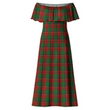 Clan Turnbull Dress Tartan Off Shoulder Long Dress VL1140