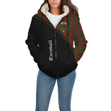 Clan Turnbull Dress Crest Tartan Sherpa Hoodie Curve Style CE54