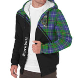 Clan Turnbull Hunting Crest Tartan Sherpa Hoodie Curve Style CE53