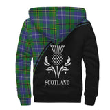 Clan Turnbull Hunting Crest Tartan Sherpa Hoodie Curve Style CE53