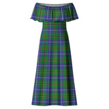 Clan Turnbull Hunting Tartan Off Shoulder Long Dress VL1141