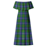 Clan Turnbull Hunting Tartan Off Shoulder Long Dress VL1141