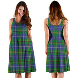 Clan Turnbull Hunting Tartan Sleeveless Midi Womens Dress VS131