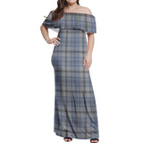 Clan Tweedie Tartan Off Shoulder Long Dress VL1142