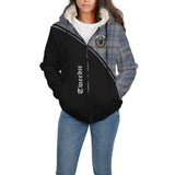 Clan Tweedie Crest Tartan Sherpa Hoodie Curve Style CE52