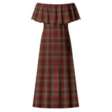 Clan Tyrone County Ireland Tartan Off Shoulder Long Dress VL1143