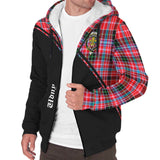 Clan Udny Crest Tartan Sherpa Hoodie Curve Style CE51