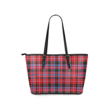 Clan Udny Tartan Leather Tote Bag MT56