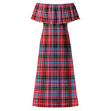 Clan Udny Tartan Off Shoulder Long Dress VL1144