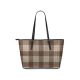 Clan Ulster Brown Modern Tartan Leather Tote Bag MT55