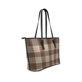 Clan Ulster Brown Modern Tartan Leather Tote Bag MT55