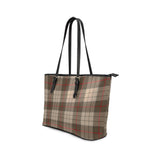 Clan Ulster Brown Modern Tartan Leather Tote Bag MT55