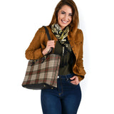 Clan Ulster Brown Modern Tartan Leather Tote Bag MT55