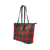 Clan Ulster Red Tartan Leather Tote Bag MT54