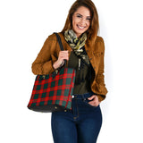 Clan Ulster Red Tartan Leather Tote Bag MT54