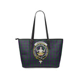 Clan Urquhart Crest Tartan Leather Tote Bag MT1242