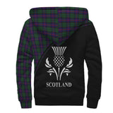 Clan Urquhart Crest Tartan Sherpa Hoodie Curve Style CE48