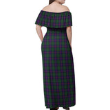 Clan Urquhart Tartan Off Shoulder Long Dress VL1148