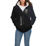 Clan Urquhart Crest Tartan Sherpa Hoodie Curve Style CE48