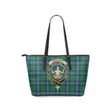 Clan Urquhart Ancient Crest Tartan Leather Tote Bag MT1244