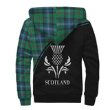 Clan Urquhart Ancient Crest Tartan Sherpa Hoodie Curve Style CE50