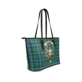 Clan Urquhart Ancient Crest Tartan Leather Tote Bag MT1244