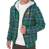 Clan Urquhart Ancient Crest Tartan Sherpa Hoodie CT46