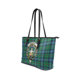 Clan Urquhart Ancient Crest Tartan Leather Tote Bag MT1244