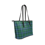 Clan Urquhart Ancient Tartan Leather Tote Bag MT52