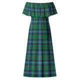 Clan Urquhart Ancient Tartan Off Shoulder Long Dress VL1146