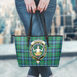 Clan Urquhart Ancient Crest Tartan Leather Tote Bag MT1244