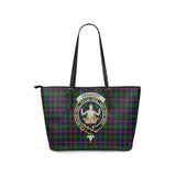 Clan Urquhart Modern Crest Tartan Leather Tote Bag MT1243