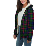 Clan Urquhart Modern Crest Tartan Sherpa Hoodie CT45