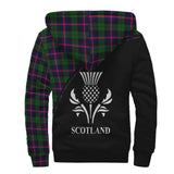 Clan Urquhart Modern Crest Tartan Sherpa Hoodie Curve Style CE49