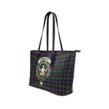 Clan Urquhart Modern Crest Tartan Leather Tote Bag MT1243