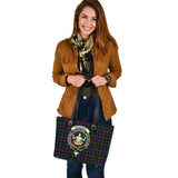 Clan Urquhart Modern Crest Tartan Leather Tote Bag MT1243