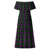 Clan Urquhart Modern Tartan Off Shoulder Long Dress VL1147